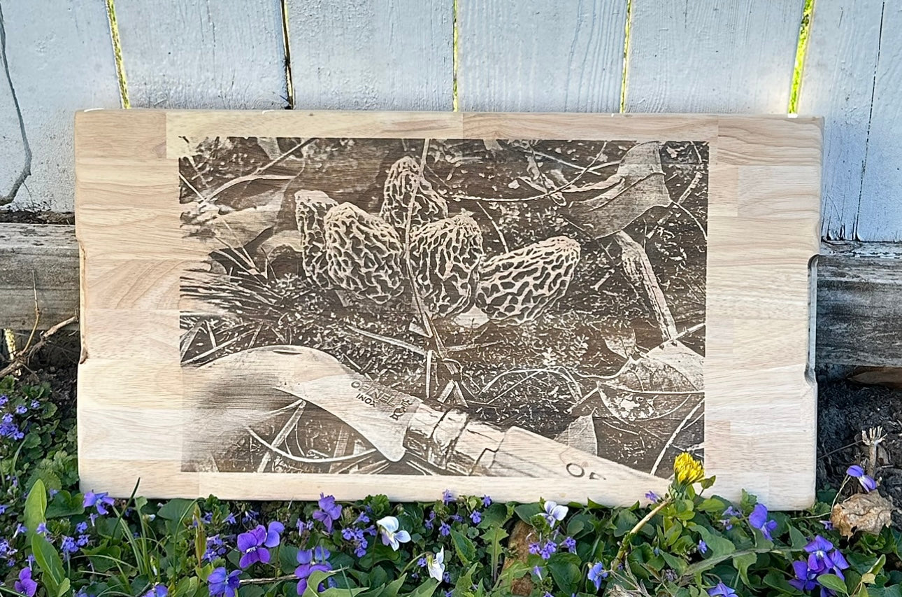 Custom engraved butcher block cutting board 12-Inch x 18-Inch x 1.75-Inch, Tan, 12 X 18